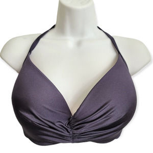 NWT Shade & Shore Lightly Lined Purple Steel Bikini Top ONLY 34DD